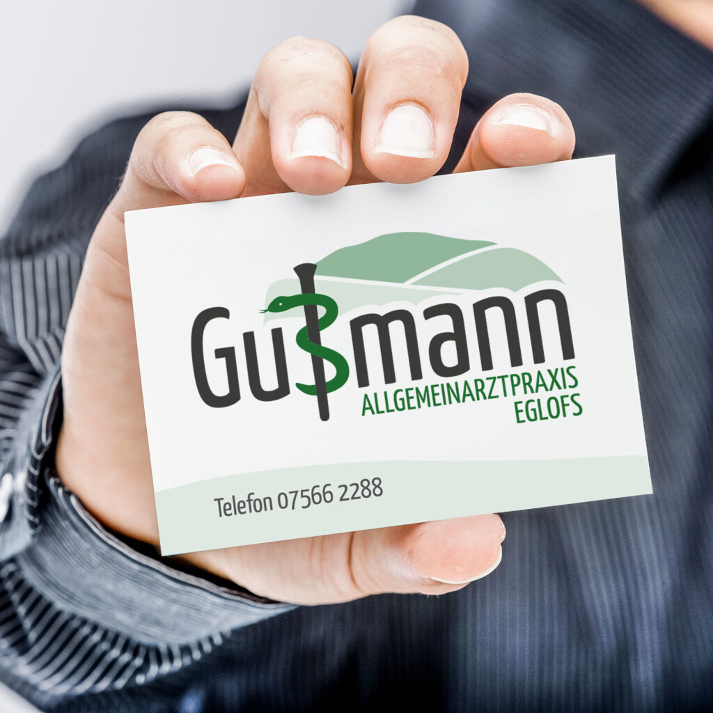 Corporate Design für die Arztpraxis Gußmann in Eglofs, Visitenkarte